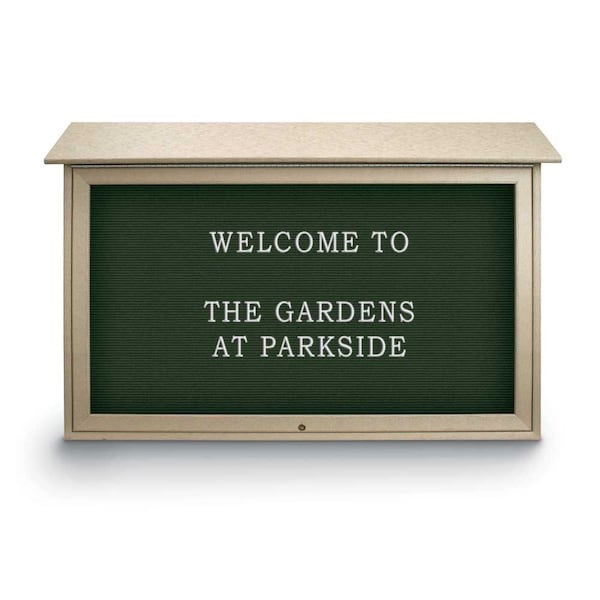 Indoor Enclosed Combo Board, 42"x32", Satin Frame/Black & Rubber